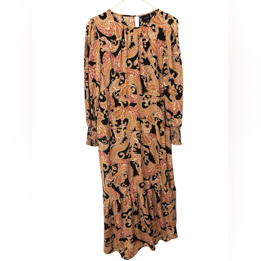 Who What Wear Black and Pink Bishop Sleeve Gown
